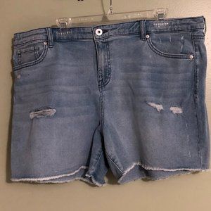 Style & Co Fray Hem Blue Denim Short